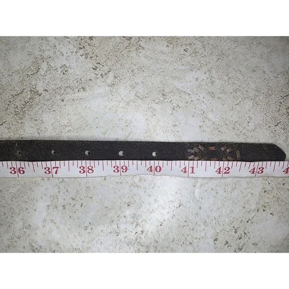 Amsterdam Heritage Brown Leather Belt Western Cowboy Work Sliver Tone Buckle 38 - Picture 6 of 7